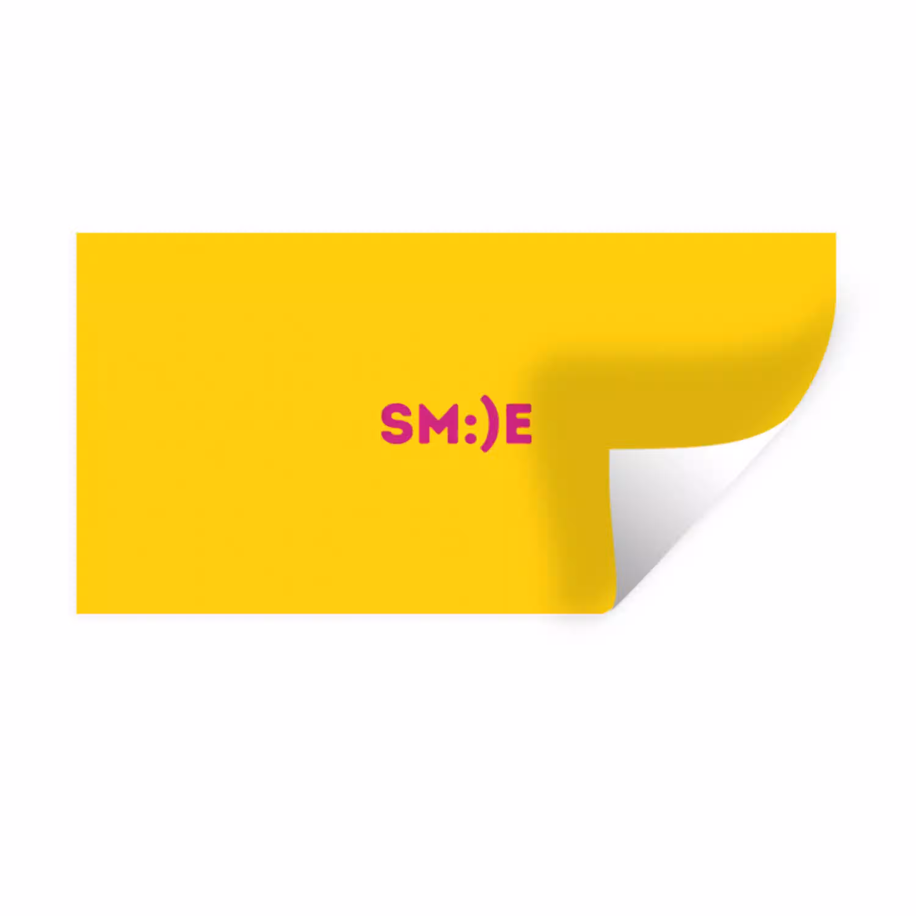 Smile - Roze - Geel Muursticker klein -3d