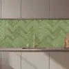 Visgraatstructuur - Tegels - Olijfgroen keuken achterwand 2 middel 871 zz_3dshopping