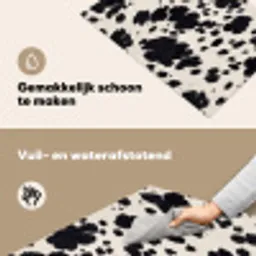 Patroon - Vacht - Zwart - Wit Inductie beschemer met haakjes klein -ky-schoon-nl