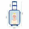 Prinses met een gouden kroon - Blauw Kinderkoffer - Blauw klein -productfoto_formaten