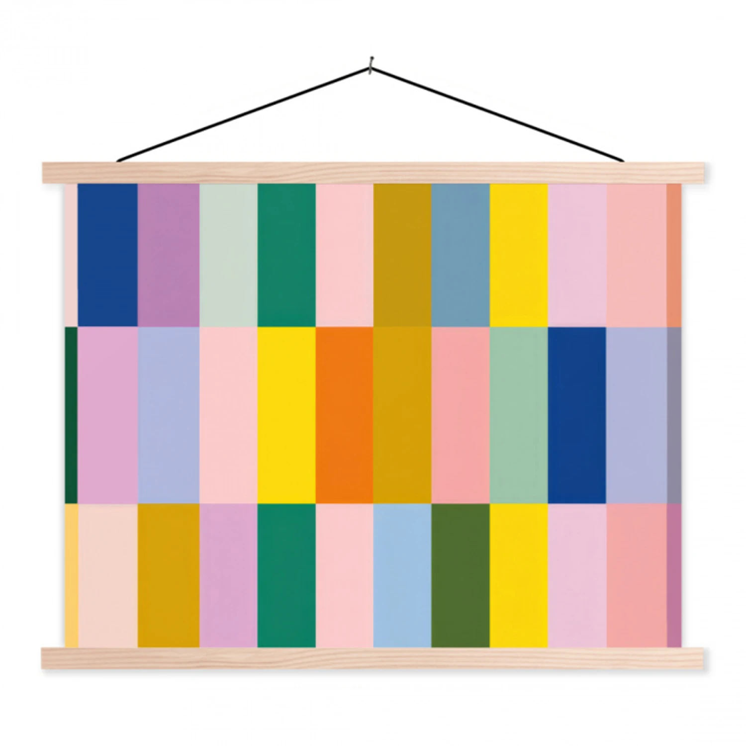 Stroken - Blauw - Patroon - Abstract textielposter latten blank klein -3d