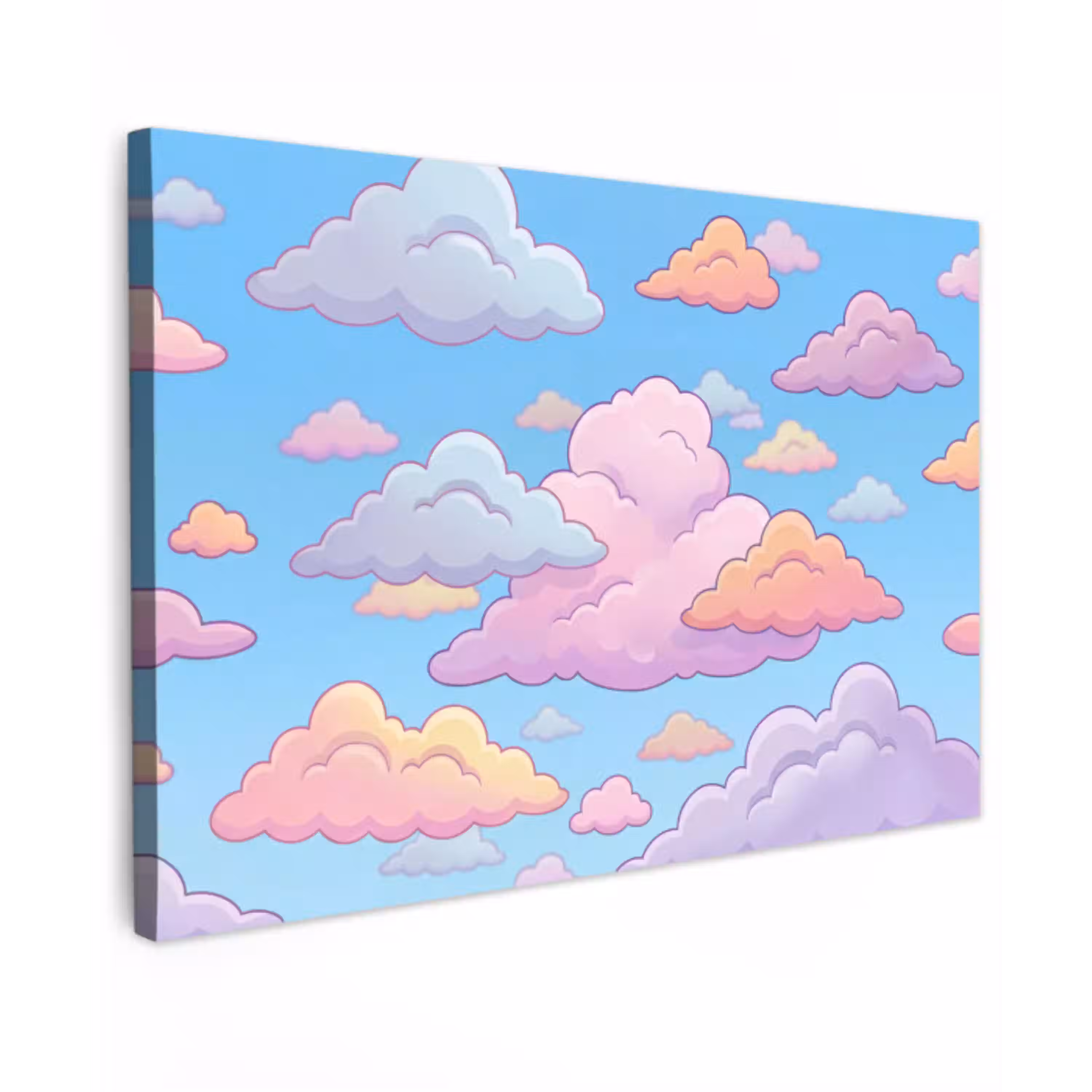 Wolk - Lucht - Natuur - Illustratie - Pastel canvas 2cm klein -z3d
