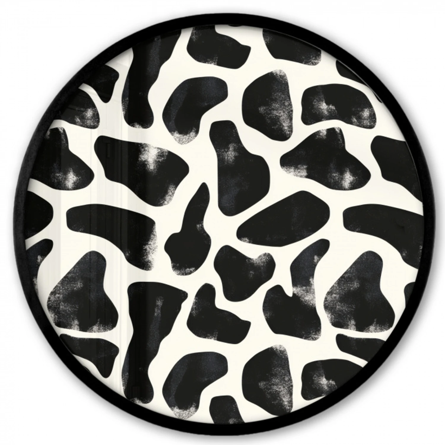 Dierenpatroon - Vlekken - Zwart - Wit Fotolijst rond zonder passe partout klein 856 -3d