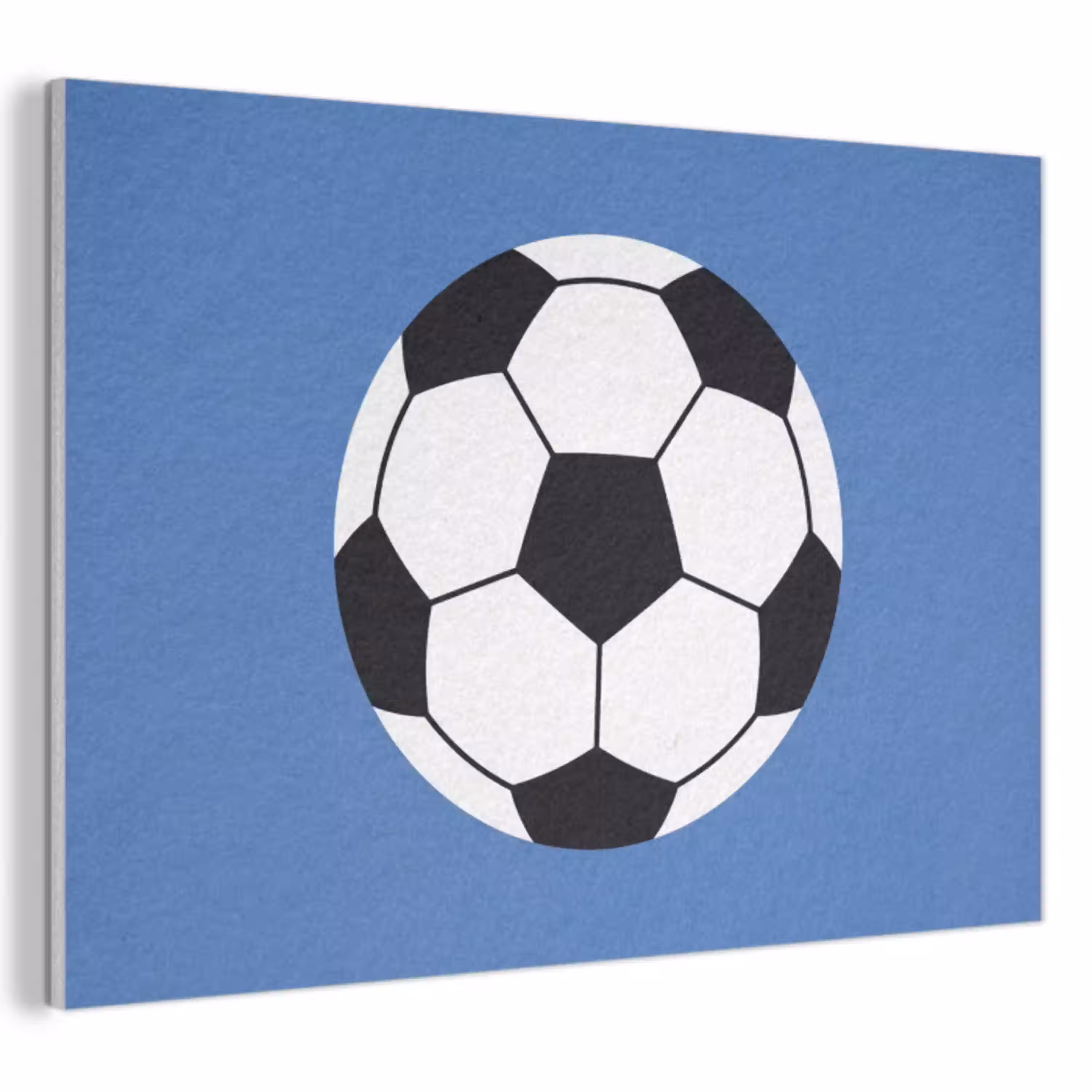 Voetbal - Zwart-wit - Sport - Illustratie - Blauw PET vilt klein -3d