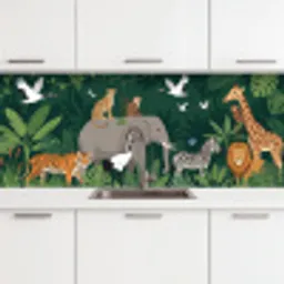 Tropisch - Jungle -  Groen keuken achterwand 2 middel -3d