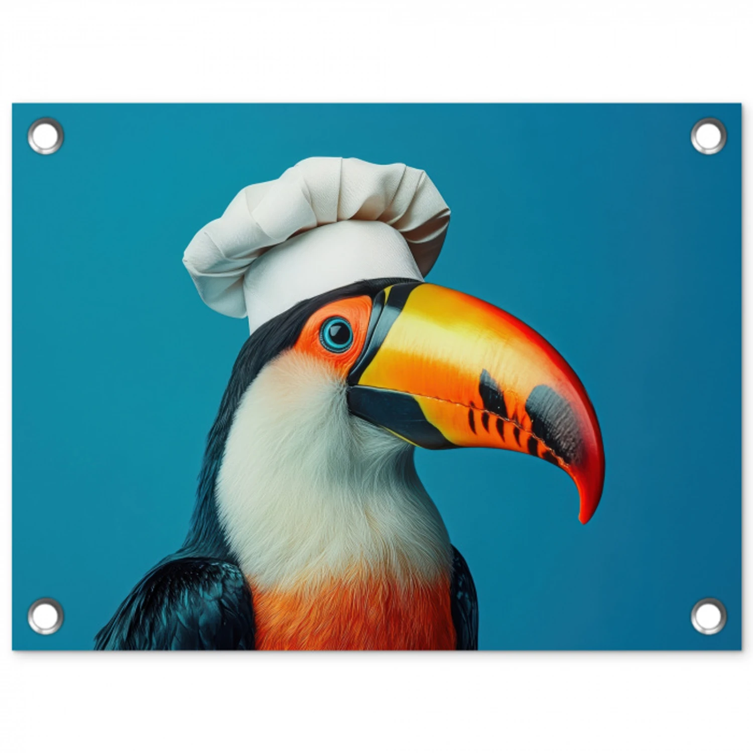 Toekan - Papegaai - Vogel - Koksmuts tuinposter los doek klein -3d