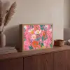 Roze - Bloemen - Wit - Oranje Light Box met batterij (Wandlamp) middel -sfeer2