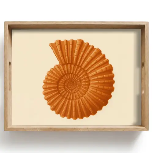 Schelp - Oranje - Ribbels Dienblad Rechthoek middel -z3d_shopping