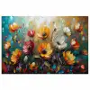 Watercolor - Bloemen - Kunst - Modern poster papier klein -3d