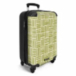 Vlecht - Patroon - Groen NBS - Handbagage koffer - Volwassenen Unisex middel -productfoto_3d