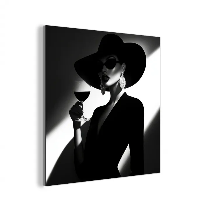 Vrouw - Wijn - Chic aluminium wit klein -3d