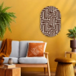 Abstract - Patroon - Bruin Wandcirkel Ovaal Forex klein 630 -sfeer4