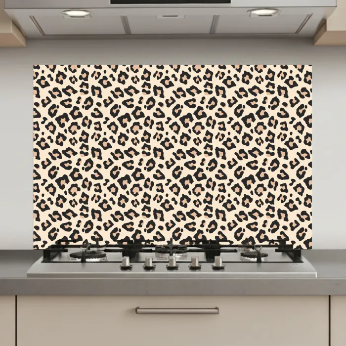 Panterprint - Patroon - Bruin keuken achterwand spatscherm klein 900 -3d_website