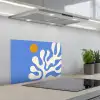 Minimalistisch - Organisch patroon - Blauw keuken achterwand spatscherm klein -3d_schuin