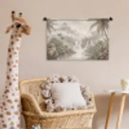 Jungle - Watervallen - Tropisch - Illustratie Wandkleed katoen klein -wsfeer5_kind