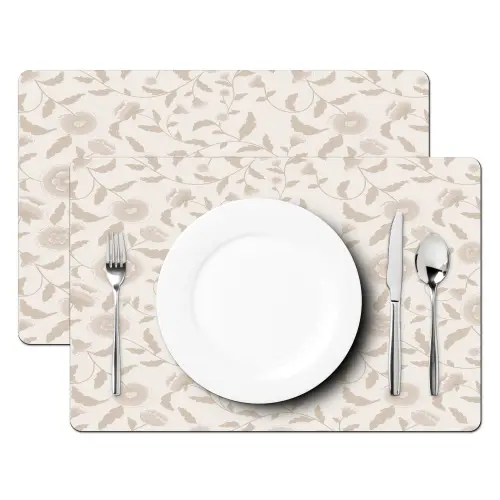 Sierlijk - Bloemen - Beige Placemat vinyl groot 368 -zzsfeer2_Kitchenyeah-website