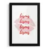 Bisous - Lip - Wit - Rood fotolijst zwart zonder passe partout klein -3d