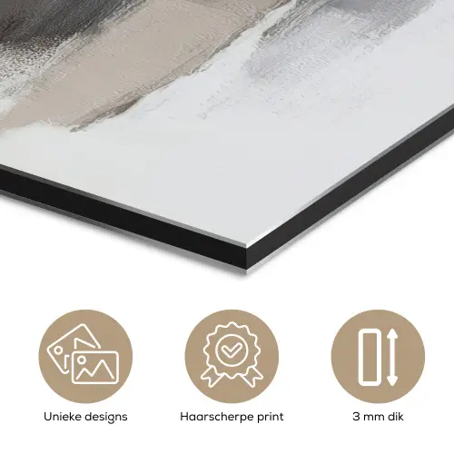 Penseelstreken - Balans - Beige - Bruin aluminium wit klein -closeup_NL
