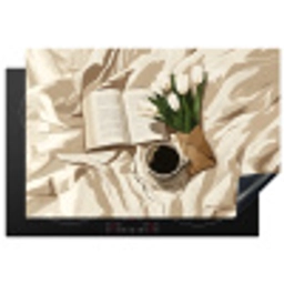 Boek - Illustratie - Tulpen - Koffie Inductie beschermer vinyl 3mm klein -3d