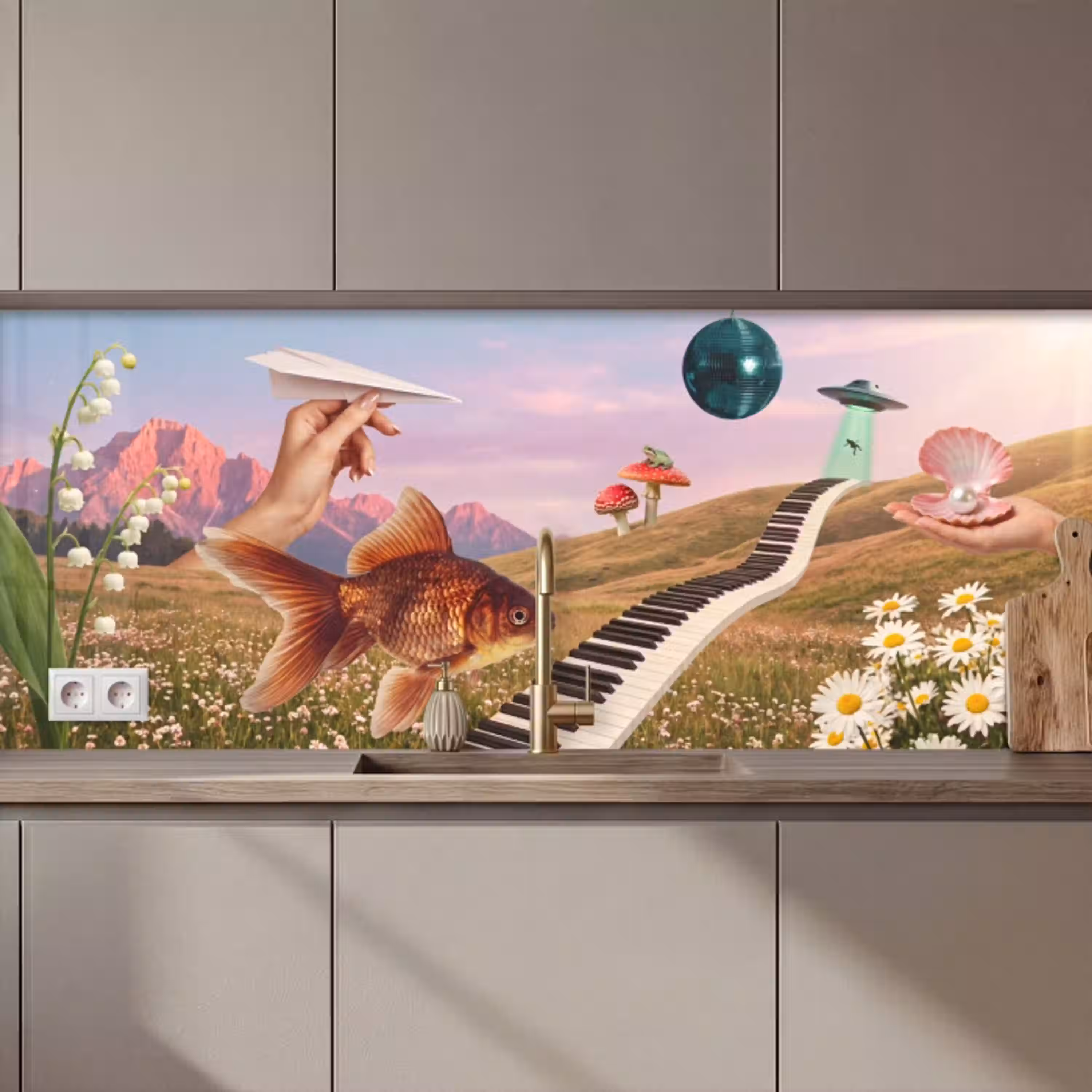 Vis - Natuur - Abstract keuken achterwand 2 middel zz_3dshopping