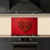 Pepers - Rood - Hart keuken achterwand spatscherm klein -sfeer1