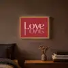 Love - Spiegeling - Rood Light Box met batterij (Wandlamp) middel -sfeer4