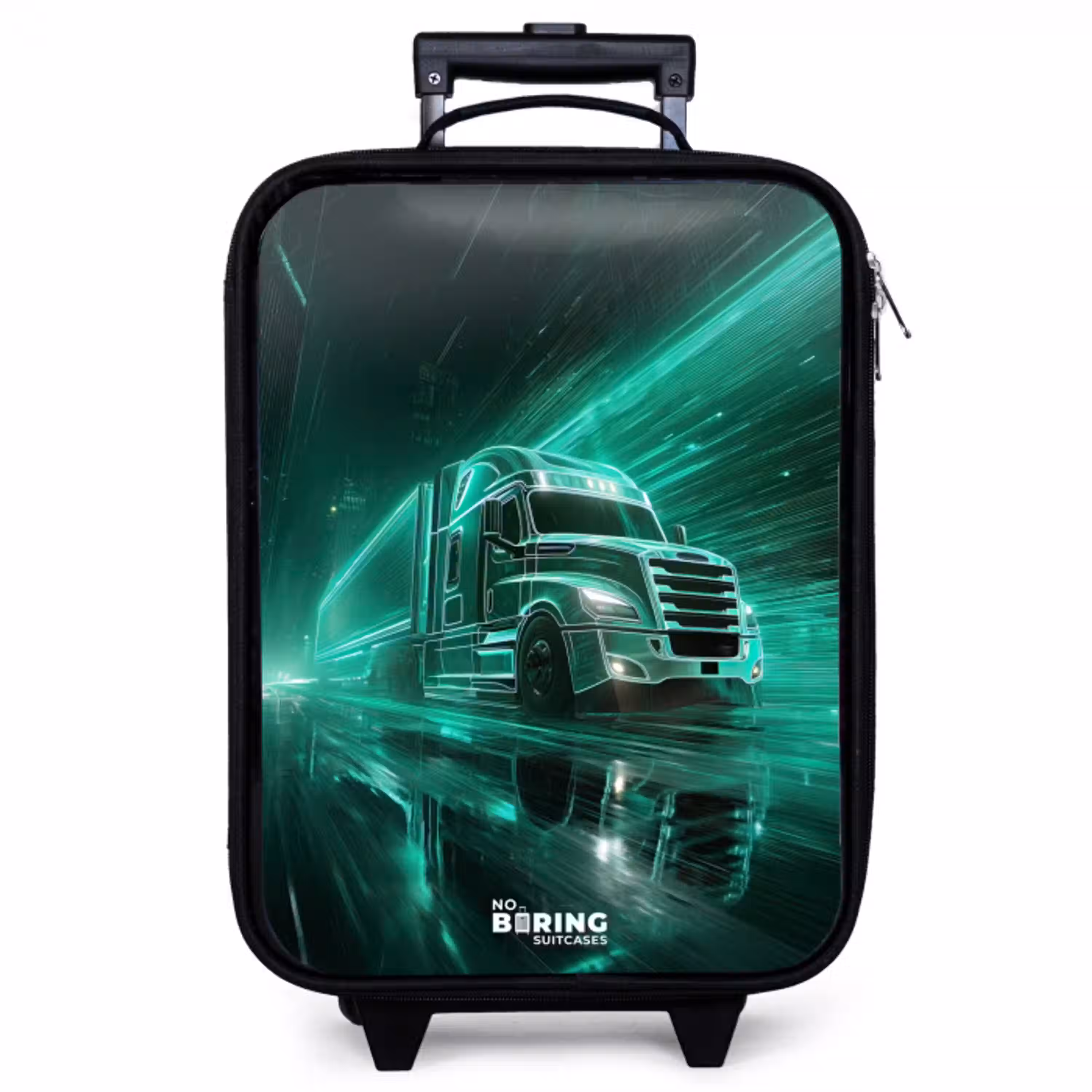 Vrachtwagen - Neon - Groen - Stad Kinderkoffer - Zwart klein -zzz_website3d
