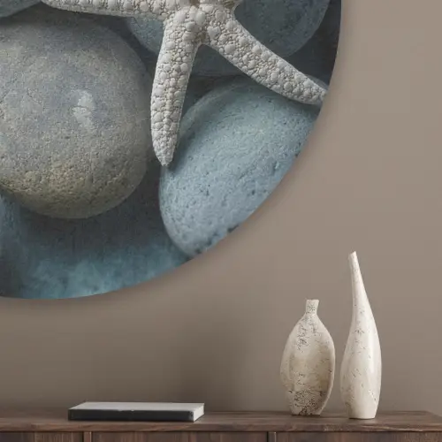 Zeesterren - Stenen - Wit Akoestische PET Vilt - Rond klein -sfeer5_closeup