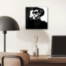 Vrouw - Zwart - Hart aluminium wit klein -sfeer5
