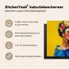 Frida Kahlo - Vrouw - Geel - Blauw - Bloemen Inductie beschermer vinyl 3mm middel -sfeer2