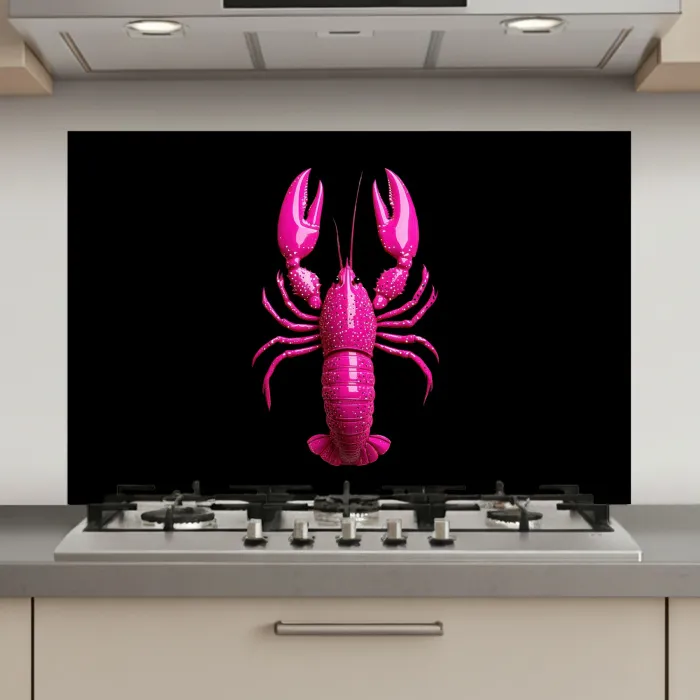 Kreeft - Felroze - Stippen - Opvallend keuken achterwand spatscherm klein -3d_website