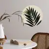Palmblad - Donkere bladen - Subtiel Wandcirkel behangsticker klein -sfeer3
