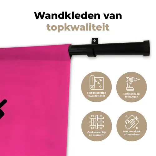 Minimalistisch - Oog - Roze Wandkleed katoen klein -sfeer2