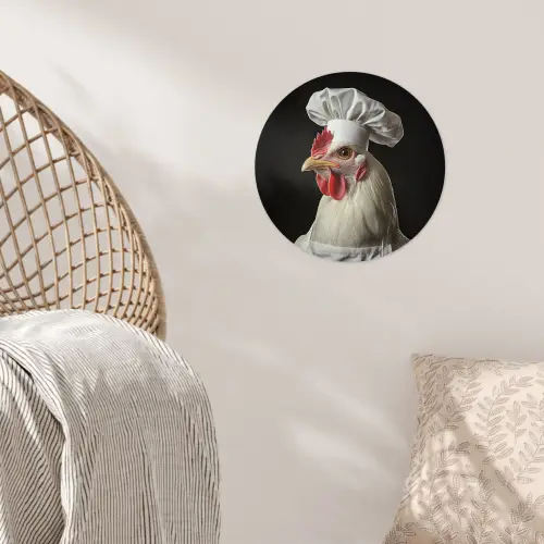 Kok - Rood - Kip Wandcirkel behangsticker klein -sfeer4