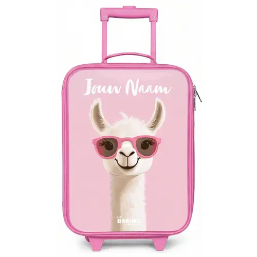Lama - Wit - Zonnebril - Wimpers Kinderkoffer - Roze klein -zz3dotto