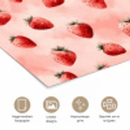 Aardbei - Patroon - Roze poster papier klein 62 -closeup_NL