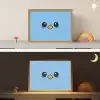 Vogel - Blauw - Eenvoudig Light Box met batterij (Wandlamp kind) middel -sfeer3_kind