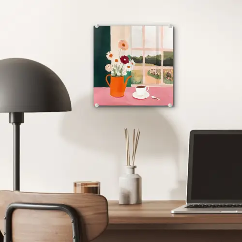Bloemen - Koffie - Raam plexiglas 5mm klein -sfeer6