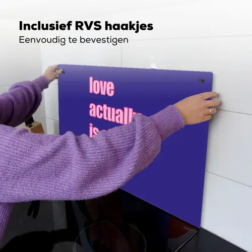 Tekst - Valentijn - Love - Blauw Inductie beschemer met haakjes klein -ky-ophangen-nl