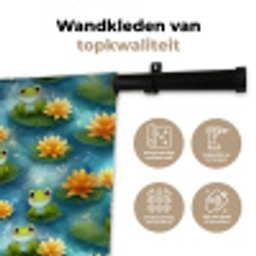 Kikker - Lelies - Groen Wandkleed katoen klein 269 -sfeer2