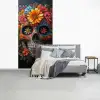Bloemen - Kleurrijk - Schedel fotobehang vinyl groot -slaapkamer