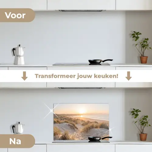 Duinen - Strand - Zee keuken achterwand spatscherm klein -voor_na_NL
