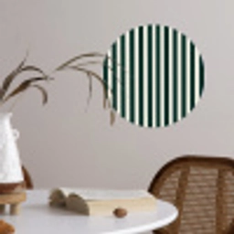 Strepen - Klassiek - Groen Wandcirkel behangsticker klein 186 -sfeer3