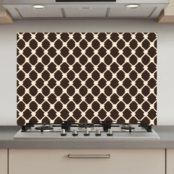 Bruin - Ruitpatroon - Geometrisch keuken achterwand spatscherm klein 900 -3d_website