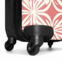 Roze - Bloemenmotief - Wit - Modern NBS - Handbagage koffer - Volwassenen Unisex middel -wiel