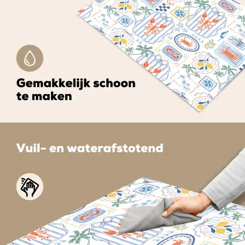 Zee - Sfeer -  Krab - Blauw Inductie beschemer met haakjes klein 777 -ky-schoon-nl