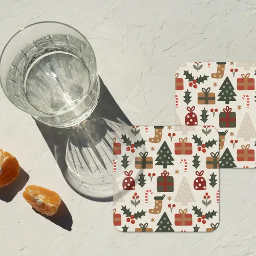 Illustratie - Kerstfiguren - Beige onderzetter kurk middel 366 -sfeer4