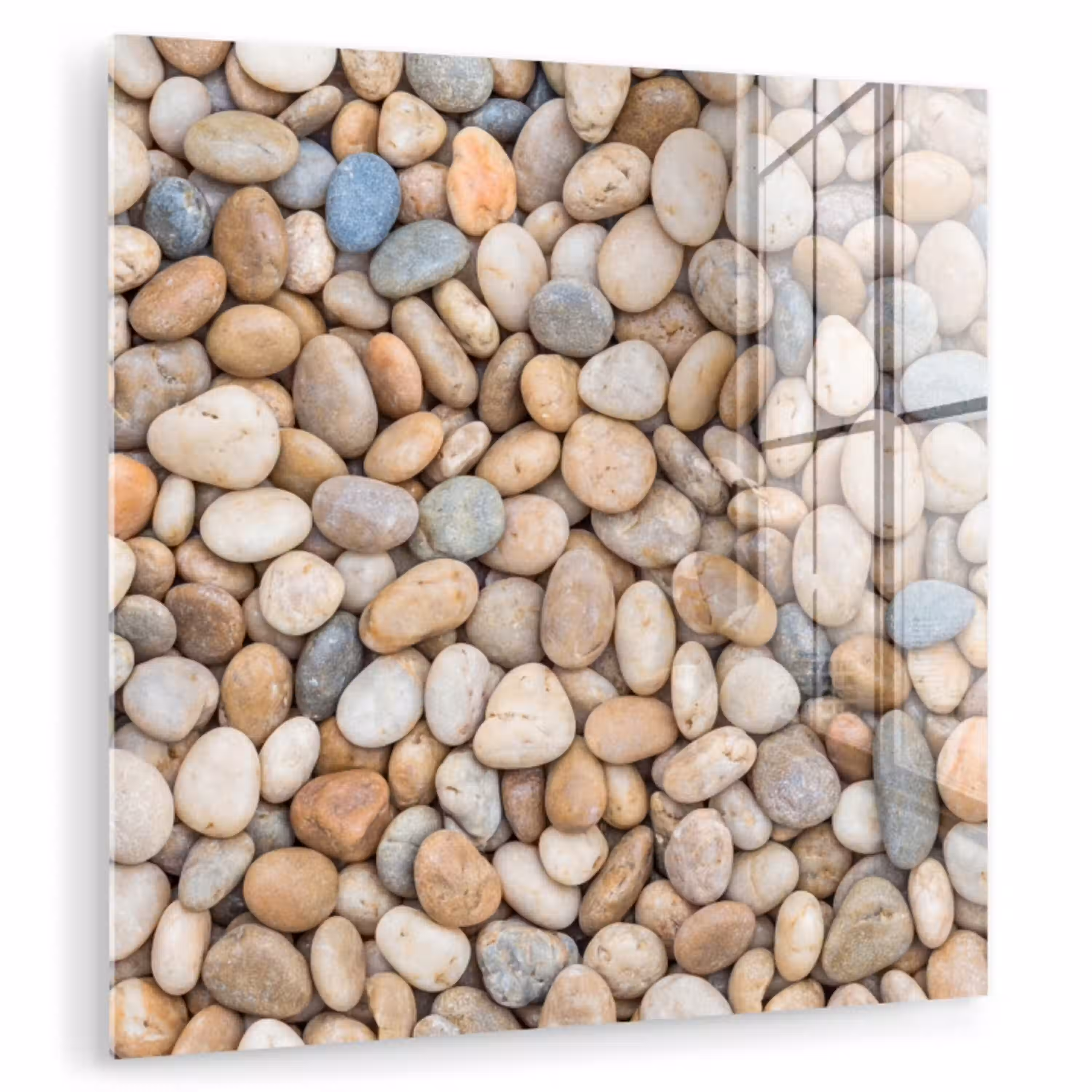 Kiezelstenen - Natuur - Textuur - Beige - Grijs plexiglas 5mm klein -zzzproduct_nieuw