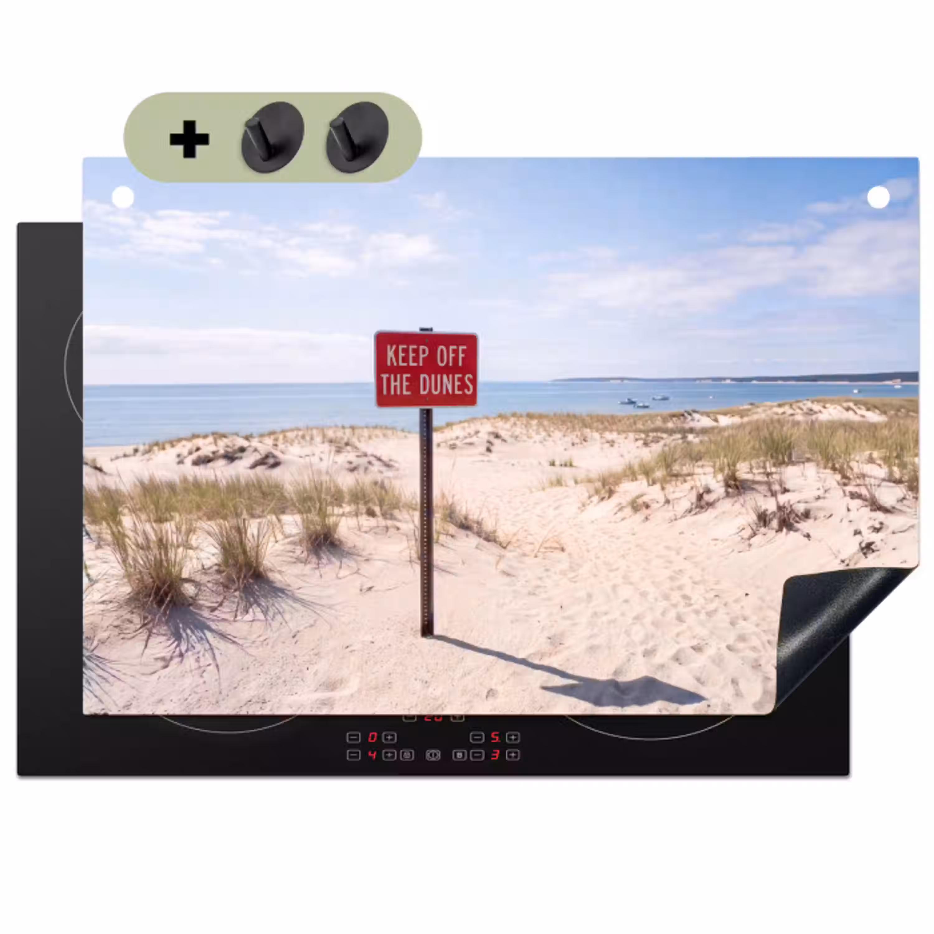 Duin - Bord - Kust - Landschap - Rood Inductie beschemer met haakjes klein -3d
