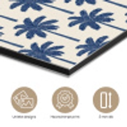 Symmetrisch - Palm - Blauw aluminium wit klein 46 -closeup_NL
